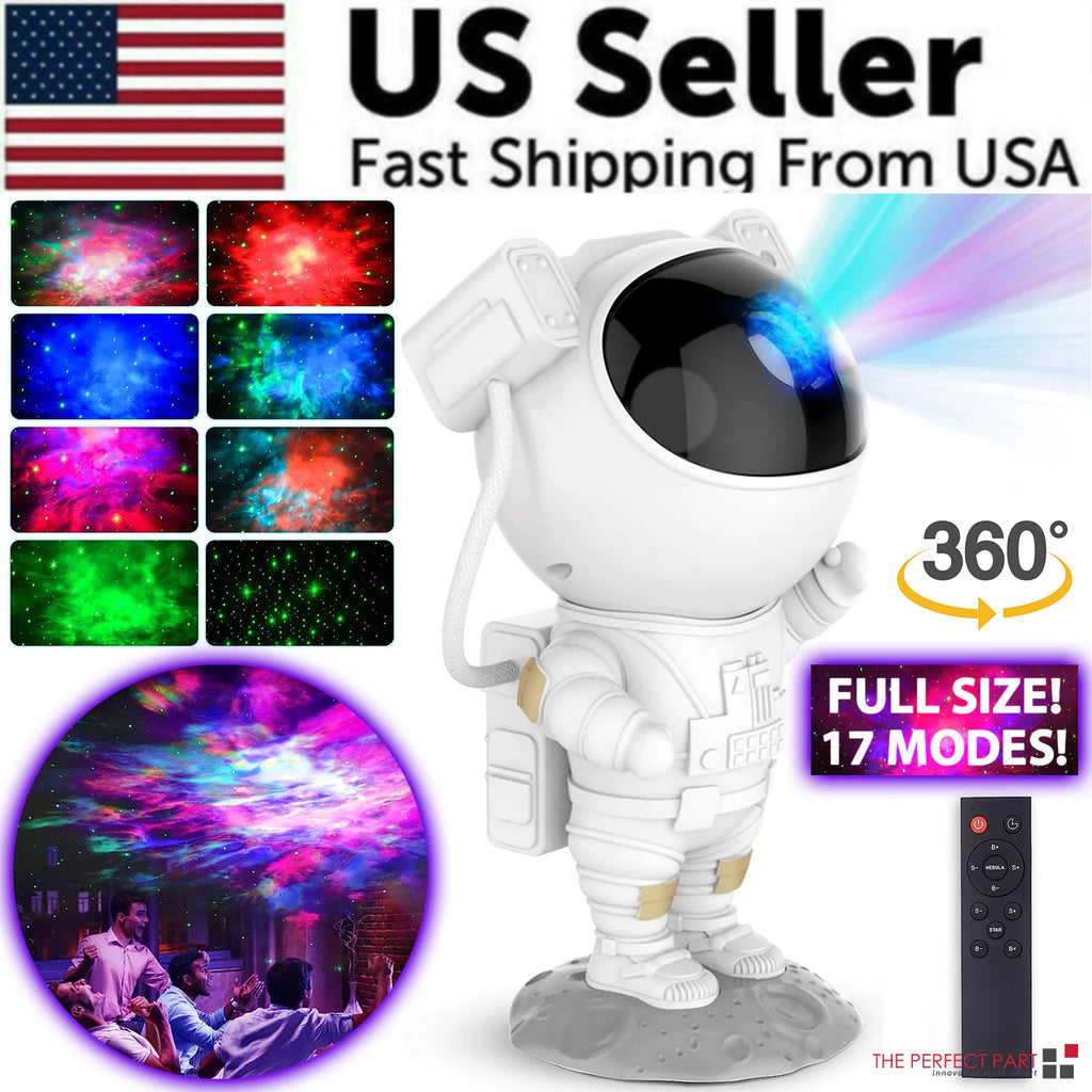 Astronaut Galaxy Projector Lamp – 360° Starry Sky Light with Remote