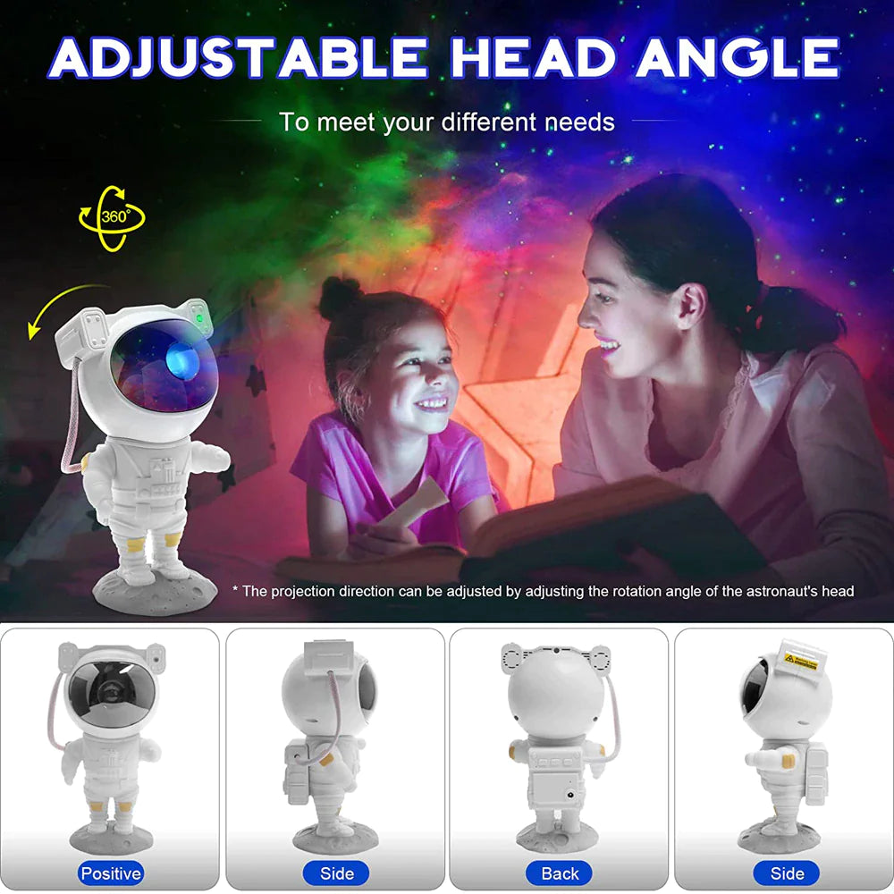 Astronaut Galaxy Projector Lamp – 360° Starry Sky Light with Remote