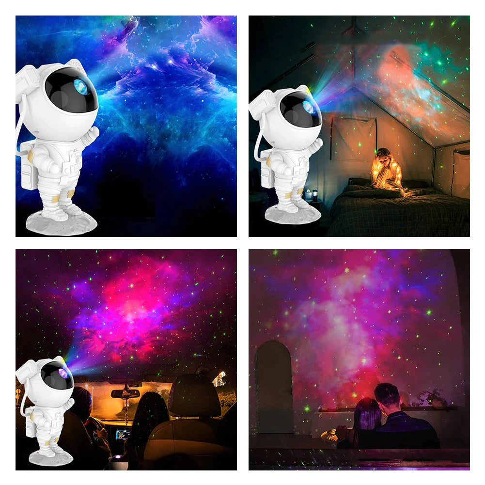 Astronaut Galaxy Projector Lamp – 360° Starry Sky Light with Remote