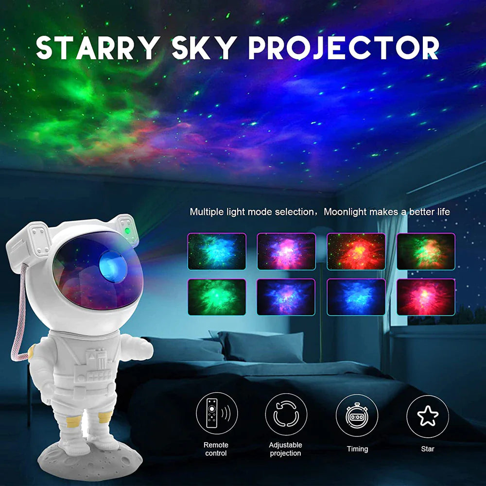 Astronaut Galaxy Projector Lamp – 360° Starry Sky Light with Remote