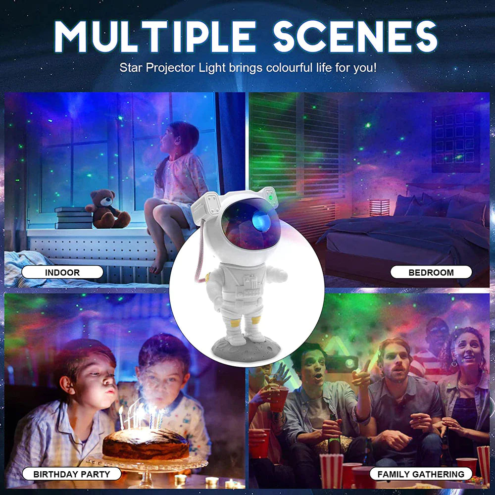 Astronaut Galaxy Projector Lamp – 360° Starry Sky Light with Remote